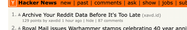 top of hn